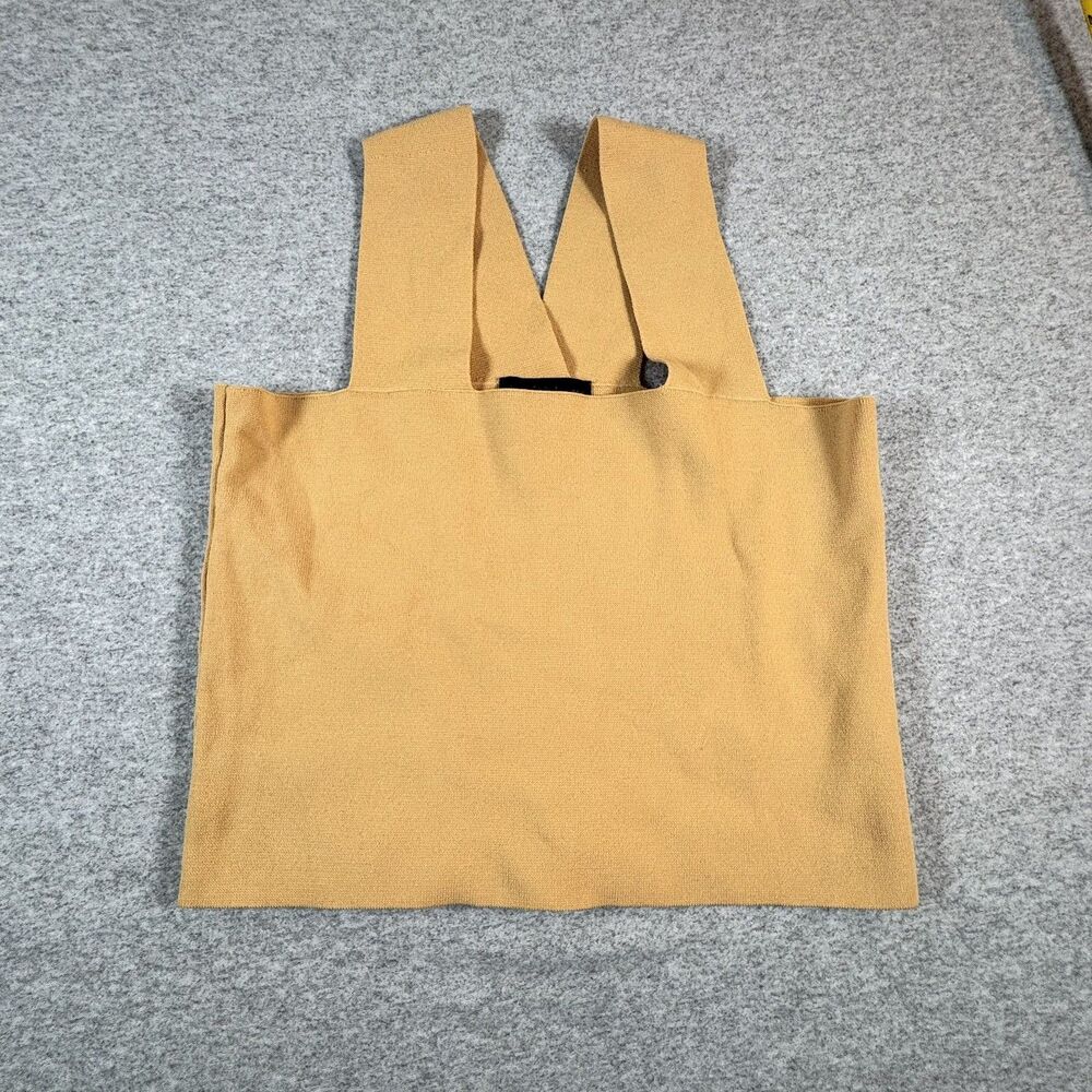 House of Harlow 1960 Tan Knit Square Neck Cropped Tank Top Women's Size S